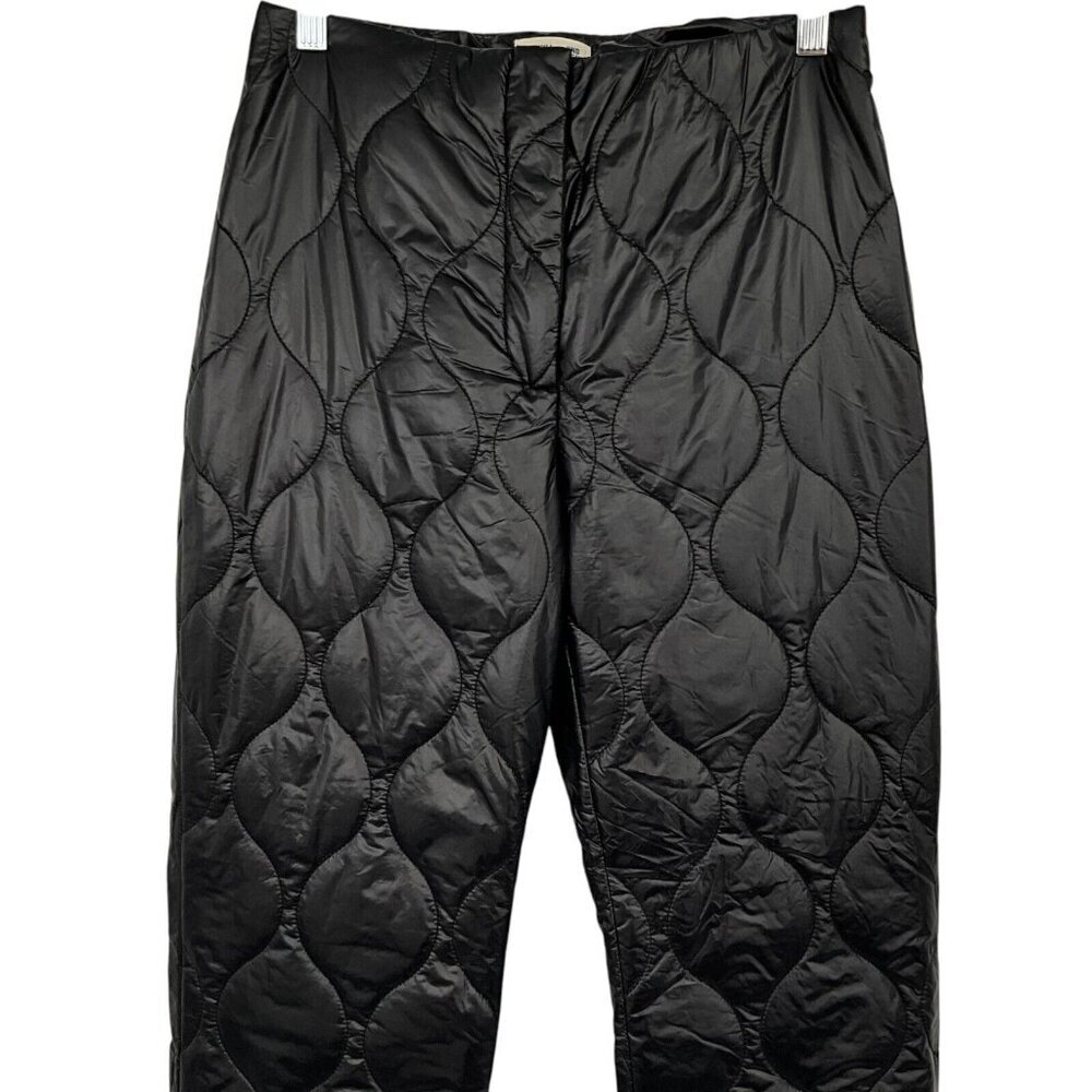 BAUM UND PFERDGARTEN Natara Quilted Nylon Trousers Black EUR Size 38 High Rise - Picture 3 of 10
